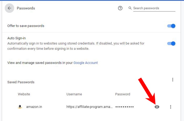 click Show Password 